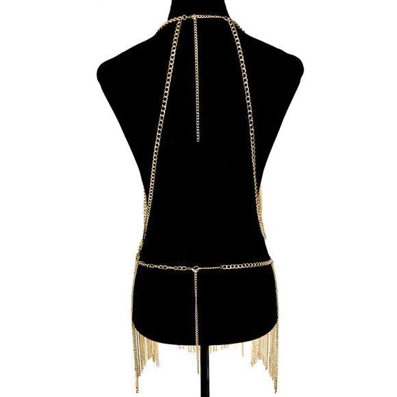 Gold Chain Fringe Body Harness - Picture 6 of 6